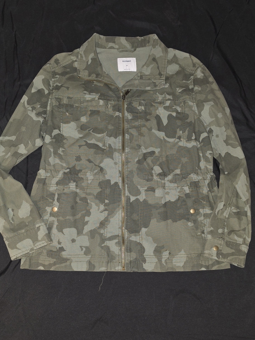 Old Navy Green Camo Zip-Front Jacket